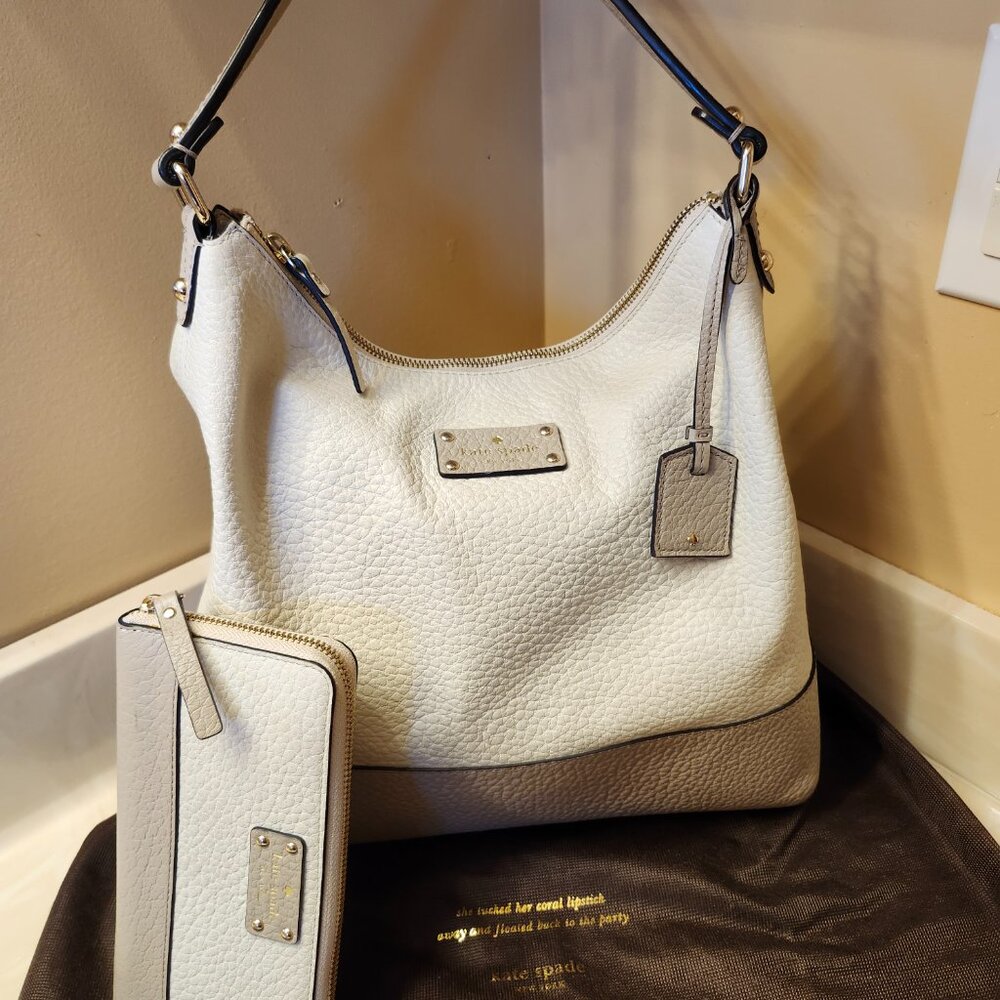Kate Spade pebbled leather bag with matching wallet